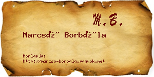 Marcsó Borbála névjegykártya
